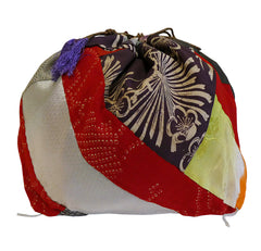 A Pieced Silk Drawstring Bag: Rich Colors and Old Cloth