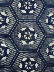 A Length of Boldly Patterned Jishiro Katazome: Tortoiseshell