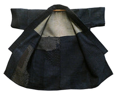 A Reconstructed and Heavily Patched Indigo Dyed Cotton Coat: Kagasuri