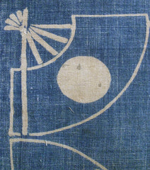 A Length of Katazome Dyed Hand Spun Cotton: Fans Squared