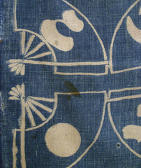 A Length of Boldly Patterned Katazome Cotton: Folding Fans