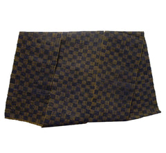 A Checkerboard Woven Obi: Rustic Dark Tones