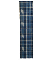 A Length of Handspun Cotton Kasuri Plaid: Star Shaped Mend
