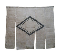 A Five Panel Hand Plied Hemp or Ramie Noren: Stencil Dyed