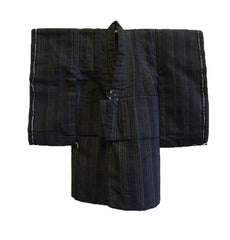 A Child's Cotton Kimono: Very Dark Woven Stripes