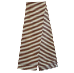 A Length of Brown and White Striped Stenciled Cotton: Festival Cloth