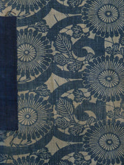 A Length of Katazome Dyed Boro Cloth: Hand Spun Yarns