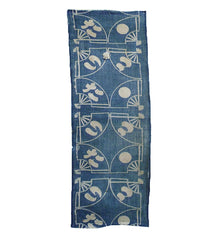 A Length of Katazome Dyed Hand Spun Cotton: Opposing Fans