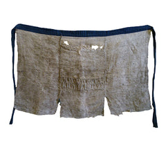 A Very Tattered and Worn Boro Okuso Cloth Apron: Woven Hemp Waste Fiber