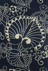 A Length of Playfully Designed Katazome Cotton: Hand Spun Yarns