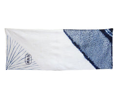 A Meiji Era Shibori and Stencil Dyed Tenugui: Hand Towel