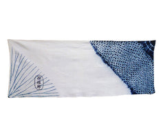 A Meiji Era Shibori and Stencil Dyed Tenugui: Hand Towel with Kanji Name