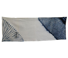 A Meiji Era Shibori and Stencil Dyed Tenugui: Hand Towel with Stenciled Name