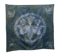 An Old Hand Spun Cotton Furoshiki: Unusual Tsutsugaki Design