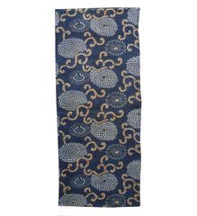 A Length of Katazome Dyed Cotton: Chrysanthemums and Arabesques