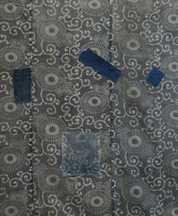 A Patched Katazome Dyed Large Cloth: Beautiful Hand Spun Yarns