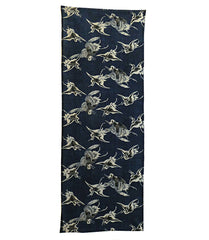 A Length of Magnificent Katazome Dyed Cotton: Cranes Two Ways