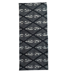 A Length of Indigo Dyed Katazome Cotton: Cranes in Diamonds
