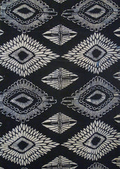 A Length of Indigo Dyed Katazome: Butterflies and Chrysanthemums