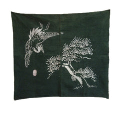A Tsutsugaki Dyed Furoshiki: Auspicious Longevity Symbols
