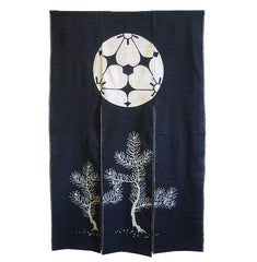 A Tsutsugaki Dyed Noren: Young Pines and Family Crest