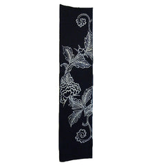 A Length of Indigo Dyed Tsutsugaki Cotton: Rustic Hand Drawing