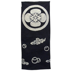 Two Panels of Tsutsugaki Dyed Cotton: Family Crest