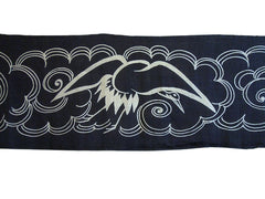 A Length of a Tsutsugaki Dyed Hemp Bunting: Cranes and Clouds