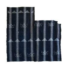 Two Small Pieces of Kasuri Dyed Cotton: Sparse Images