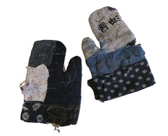 A Pair of Heavyweight Boro Gloves: Rustic, Tattered and Recycled