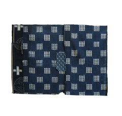 A Two Panel Kasuri Boro: Home Spun Indigo Dyed Cotton