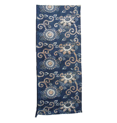 A Length of Indigo Dyed Katazome Cotton: Playful Chrysanthemums