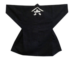 A Resist Dyed Indigo Cotton Hanten: Well-Sized Uniform Jacket