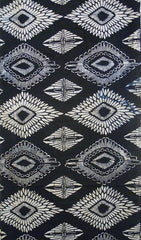 A Length of Katazome Dyed Cotton: Butterflies and Chrysanthemums