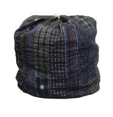 A Very Large Pieced Cotton Drawstring Bag: Oversized