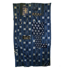 A Very Large Reversible Kasuri Boro Futon Cover: Wonderful Patches Front and Back