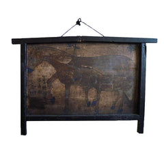 A Good Sized Hand Painted Wooden Ema: Shinto Votive Plaque