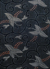 A Length of Katazome Dyed Cotton: Unusual Water Plantain Motif