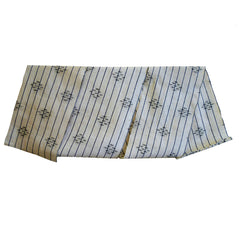 A Length of Blue on White Kasuri Cotton: Stripes and Weft Design