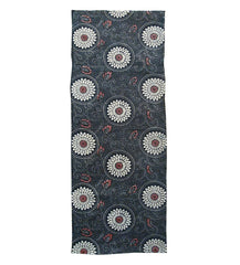 A Starkly Toned Katazome Length: Chrysanthemum Roundels