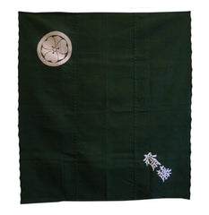 An Over Dyed Indigo Furoshiki: Resist Dyed Wood Sorrel Crest