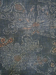 A Length of Faded Katazome Cotton: Hand Spun Yarns