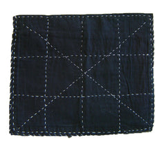 An Indigo Cotton Zokin: Grid and X
