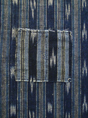 A Length of Striped and Kasuri Cotton: Patched and Hand Spun Yarns