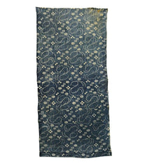 A Length of Indigo Dyed Katazome Cotton: Swirling Willow