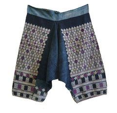 A Pair of Heavily Embroidered Cotton Trousers: Yao People