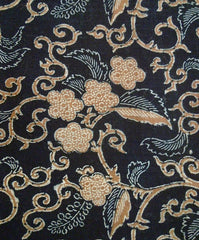 A Length of Richly and Delicately Designed Katazome Cloth: Ochre Toned Details