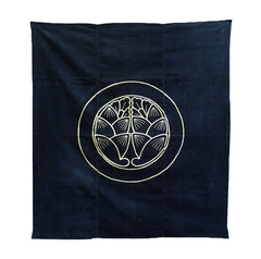 A Resist Dyed Cotton Furoshiki: Family Crest