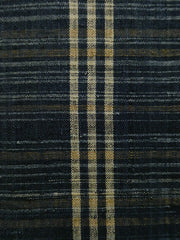 A Length of Indigo Dyed Zanshi Ori: White Warp Stripes