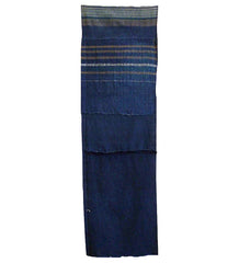 A Zanshi and Sashiko Panel: Hand Loomed Indigo Dyed Cotton